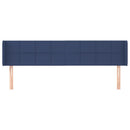 sengegavl med kanter 163x16x78/88 cm stof blå