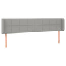 sengegavl med kanter 183x16x78/88 cm stof lysegrå