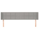 sengegavl med kanter 183x16x78/88 cm stof lysegrå