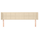 sengegavl med kanter 183x16x78/88 cm stof cremefarvet