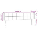 sengegavl med kanter 183x16x78/88 cm stof cremefarvet