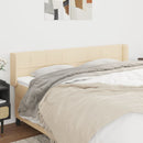 sengegavl med kanter 183x16x78/88 cm stof cremefarvet