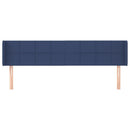 sengegavl med kanter 183x16x78/88 cm stof blå