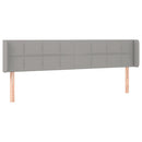 sengegavl med kanter 203x16x78/88 cm stof lysegrå