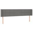 sengegavl med kanter 203x16x78/88 cm stof mørkegrå