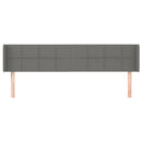 sengegavl med kanter 203x16x78/88 cm stof mørkegrå