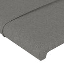 sengegavl med kanter 203x16x78/88 cm stof mørkegrå