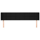 sengegavl med kanter 203x16x78/88 cm stof sort
