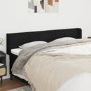 sengegavl med kanter 203x16x78/88 cm stof sort