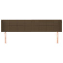 sengegavl med kanter 203x16x78/88 cm stof mørkebrun