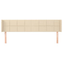 sengegavl med kanter 203x16x78/88 cm stof cremefarvet