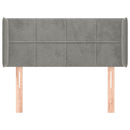 sengegavl med kanter 83x16x78/88 cm fløjl lysegrå