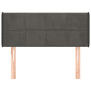 sengegavl med kanter 83x16x78/88 cm fløjl mørkegrå