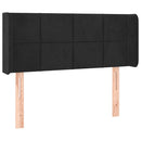 sengegavl med kanter 83x16x78/88 cm fløjl sort