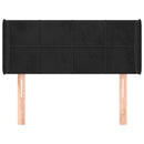 sengegavl med kanter 83x16x78/88 cm fløjl sort