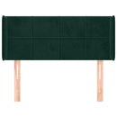 sengegavl med kanter 83x16x78/88 cm fløjl mørkegrøn