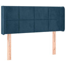 sengegavl med kanter 83x16x78/88 cm fløjl mørkeblå