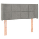 sengegavl med kanter 93x16x78/88 cm fløjl lysegrå