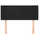 sengegavl med kanter 93x16x78/88 cm fløjl sort