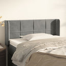 sengegavl med kanter 103x16x78/88 cm fløjl lysegrå