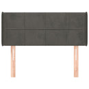 sengegavl med kanter 103x16x78/88 cm fløjl mørkegrå