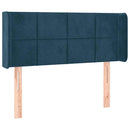 sengegavl med kanter 103x16x78/88 cm fløjl mørkeblå