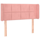 sengegavl med kanter 103x16x78/88 cm fløjl lyserød