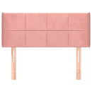 sengegavl med kanter 103x16x78/88 cm fløjl lyserød