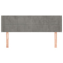 sengegavl med kanter 147x16x78/88 cm fløjl lysegrå