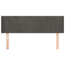 sengegavl med kanter 147x16x78/88 cm fløjl mørkegrå