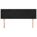 sengegavl med kanter 147x16x78/88 cm fløjl sort