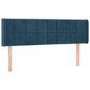 sengegavl med kanter 147x16x78/88 cm fløjl mørkeblå