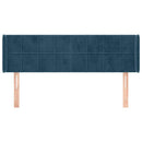 sengegavl med kanter 147x16x78/88 cm fløjl mørkeblå