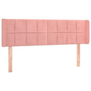 sengegavl med kanter 147x16x78/88 cm fløjl lyserød