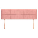 sengegavl med kanter 147x16x78/88 cm fløjl lyserød
