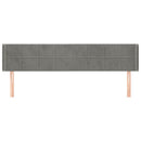 sengegavl med kanter 163x16x78/88 cm fløjl lysegrå
