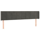 sengegavl med kanter 163x16x78/88 cm fløjl mørkegrå