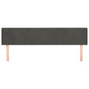 sengegavl med kanter 163x16x78/88 cm fløjl mørkegrå