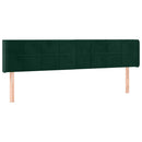 sengegavl med kanter 163x16x78/88 cm fløjl mørkegrøn