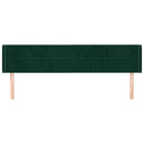 sengegavl med kanter 163x16x78/88 cm fløjl mørkegrøn