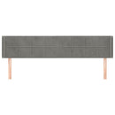 sengegavl med kanter 183x16x78/88 cm fløjl lysegrå