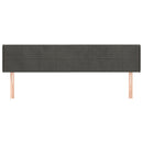 sengegavl med kanter 183x16x78/88 cm fløjl mørkegrå