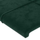 sengegavl med kanter 183x16x78/88 cm fløjl mørkegrøn