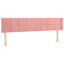 sengegavl med kanter 183x16x78/88 cm fløjl lyserød