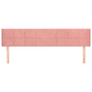 sengegavl med kanter 183x16x78/88 cm fløjl lyserød