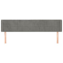 sengegavl med kanter 203x16x78/88 cm fløjl lysegrå