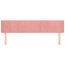 sengegavl med kanter 203x16x78/88 cm fløjl lyserød