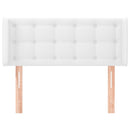 sengegavl med kanter 83x16x78/88 cm kunstlæder hvid