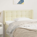 sengegavl med kanter 83x16x78/88 cm kunstlæder cremefarvet
