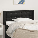 sengegavl med kanter 93x16x78/88 cm kunstlæder sort
